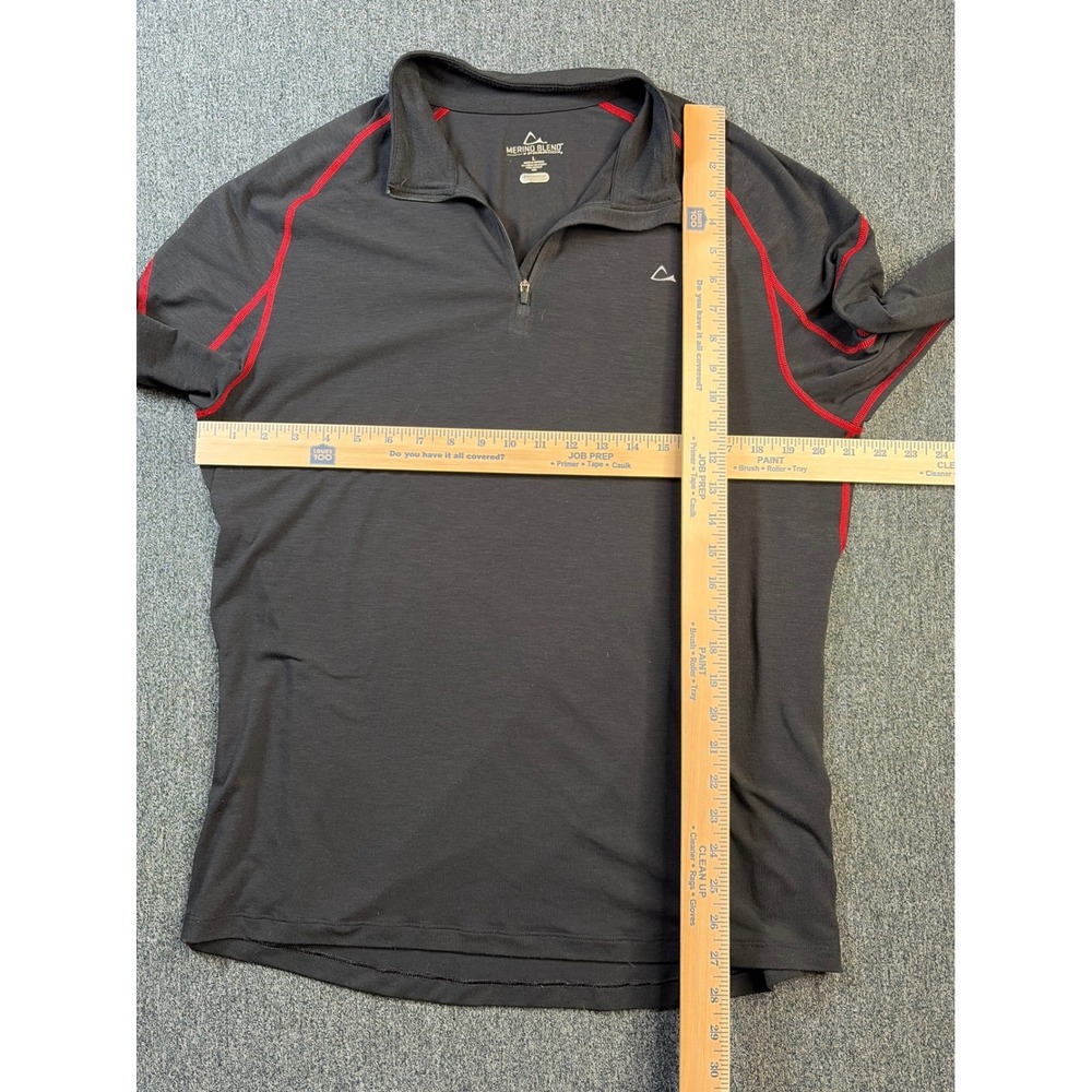 Paradox Mens Merino Blend 1/4 Zip Base Layer Shirt Black Red Large 646257 - Picture 3 of 7